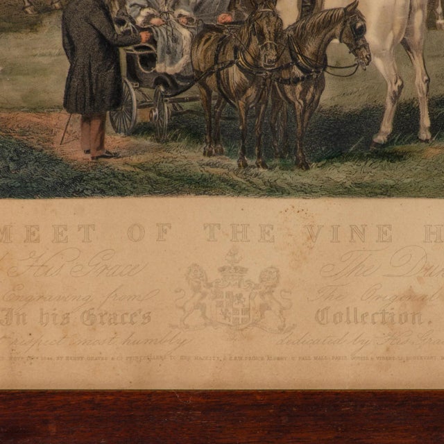 Antique "Melton Breakfast and the Meet of the Vine Hounds" Sporting Engravings - a Pair For Sale - Image 9 of 11