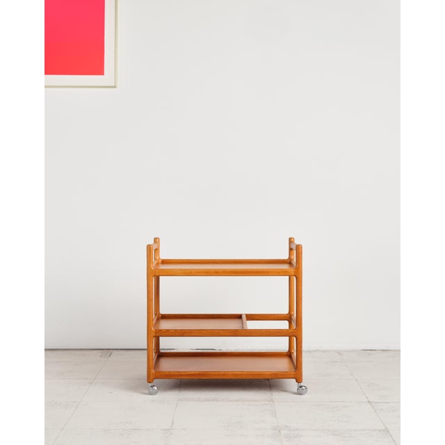 1960s Mid-Century Modern Teak Bar Cart by Johannes Andersen for Silkeborg, 1960s For Sale - Image 5 of 17