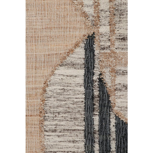 Rug & Kilim’s Abstract Flatweave with Beige, Cream, and Black Geometric Patterns - 3x12 For Sale In New York - Image 6 of 7