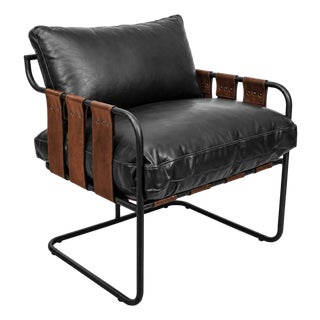 Leather Strap Easy Chair For Sale