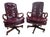 1994 Classic Leather Burgundy Top-Grain Leather Tufted Executive Swivel Chairs – Pair For Sale