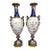 1850s Sevres Louis XVI Blue Bronze Porcelain Vases - Pair For Sale
