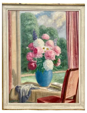 Pierre-Paul Montagnac, Bouquet of Flowers, Oil on Canvas, 20th Century