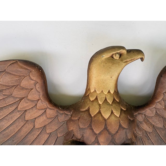 1960s Vintage Sexton Cast Metal American Eagle & Shield Wall Plaque For Sale - Image 9 of 9