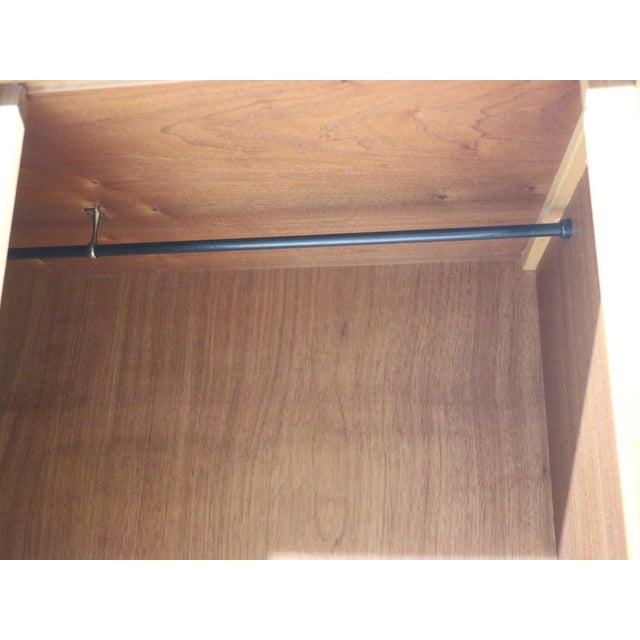 Mid Century Modern Vintage Teak Sliding Door Armoire Wardrobe in the Style of Austinsuite Danish Style For Sale - Image 9 of 14