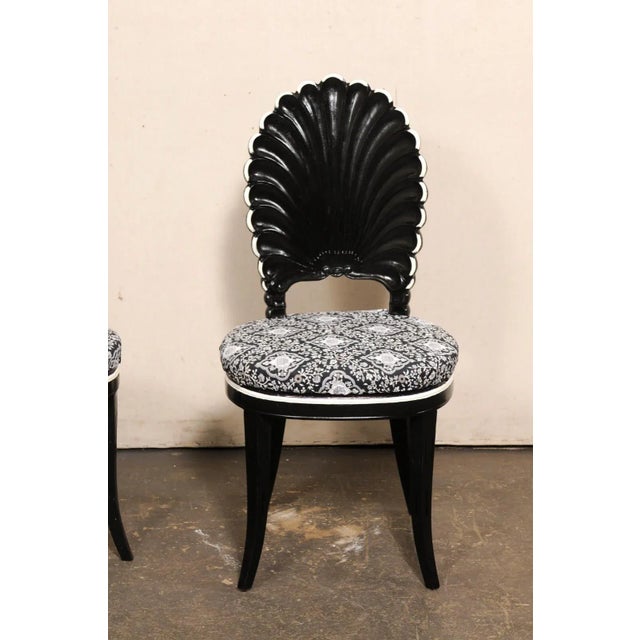 Late 20th Century Italian Black & White Grotto Chairs For Sale - Image 9 of 10