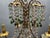 Italian Florentine Tole Gilt Murano Glass Beaded 6-Light Chandelier, 1950s For Sale - Image 3 of 17
