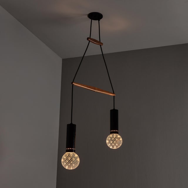 1960s Gino Sarfatti Metal and Seguso Glass Pendant Chandelier for Arteluce For Sale - Image 15 of 18
