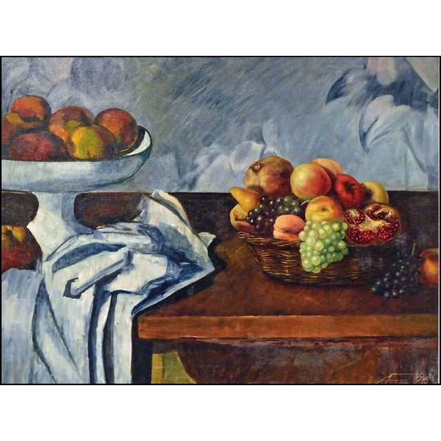 "Still Life with Cezanne" by Fazly Original Oil on Canvas Hand signed by the artist Image Size: 24" x 30" Framed Size:...
