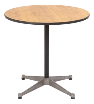 Herman Miller Side Table Wood Top With Metal Base Modern Furniture Design