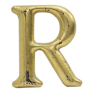 Vintage Gilded English Pub Sign Letter " R " For Sale