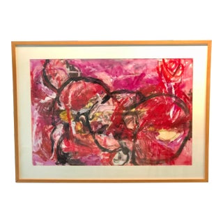 “Woman’s Wattage” Abstract Expressionist Painting by Ellen Reinkraut, Framed For Sale