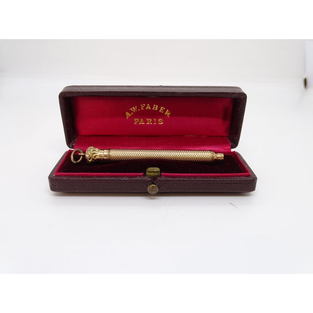Metal 19th Century Gold-Plated Pencil Case from A. W. Faber, France For Sale - Image 7 of 18