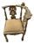 Vintage Gold Wooden Corner Chair With Cushion For Sale