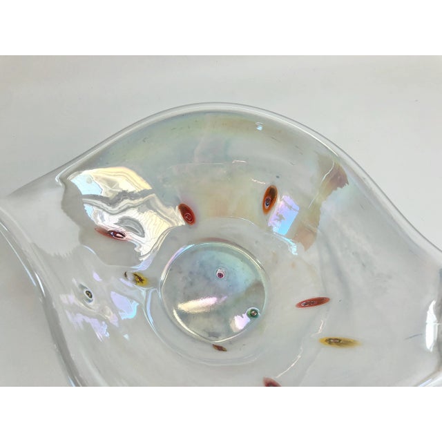 1970s Vintage Murano Style White Tear Shaped Bowl For Sale - Image 5 of 9