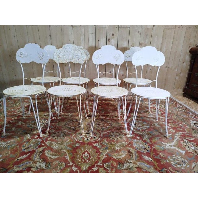 Wrought Iron Garden Chairs, Set of 8 For Sale - Image 4 of 12