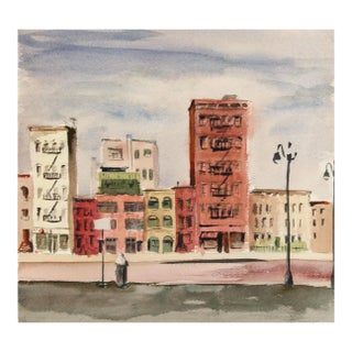 1950s "City Street and City Buildings Study 41" Watercolor Painting by Eve Nethercott For Sale
