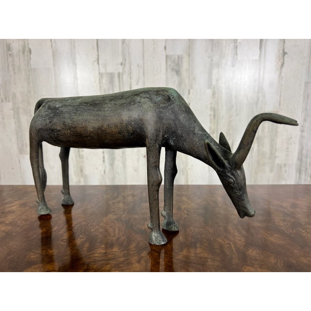 Metal Bronze Antelope For Sale - Image 7 of 12