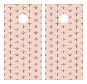 Chairish x The Muddy Dog French Accent Cornhole Boards, Blush/Terra Cotta - 2 Boards + 8 Toss Bags