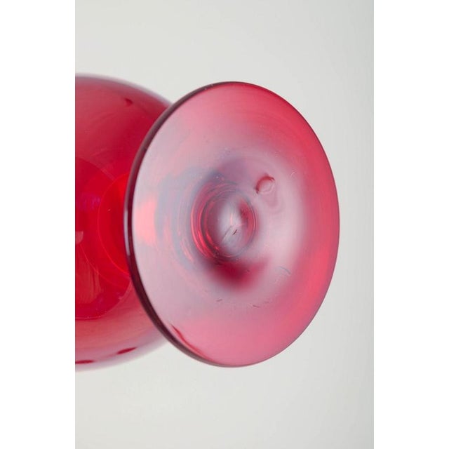 Ruby-Red Dessert Glasses by Monica Bratt for Reijmyre Glasbruk, 1950s, Set of 3 For Sale - Image 4 of 5