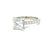 A remarkable diamond engagement ring crafted in platinum, featuring an impressive princess cut centre diamond complemented...