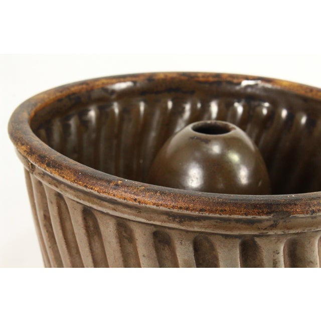 19th C. Glazed Earthenware Bundt Cake / Pudding Mold For Sale In Houston - Image 6 of 15