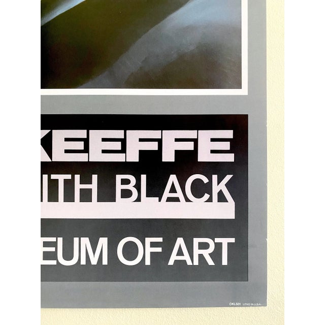 Georgia O'Keeffe Vintage 1988 Lithograph Print Museum Poster " Morning Glory With Black " 1926 For Sale - Image 10 of 12