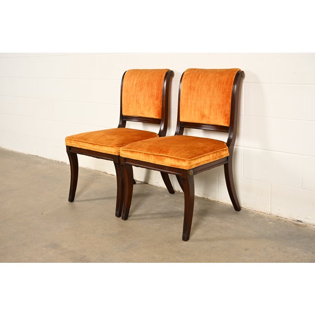 Kittinger Regency Carved Mahogany Side Chairs or Dining Chairs, Pair For Sale - Image 15 of 15