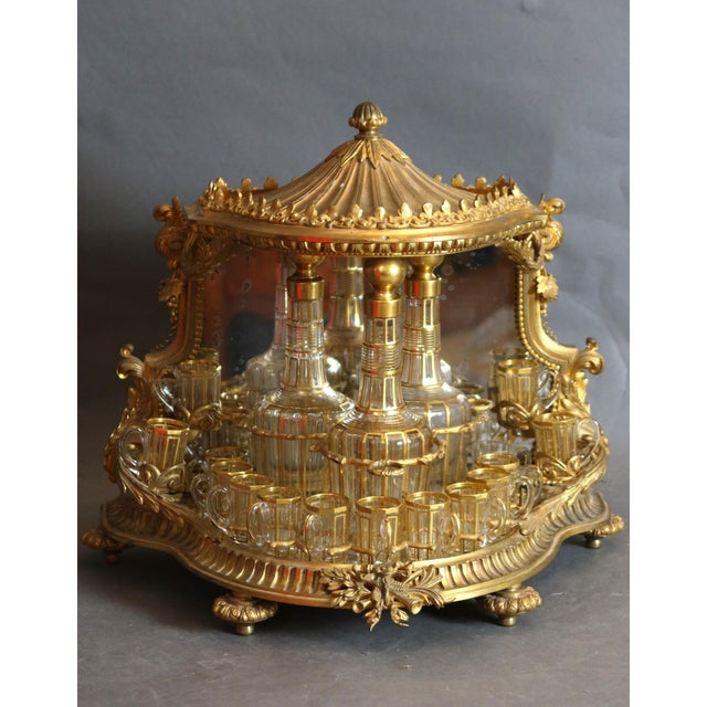 Gilded Bronze Liqueur Cellar, Set of 19 For Sale - Image 13 of 14