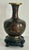 Vintage Cloisonné Vase Earth Tones With Carved Wooden Base For Sale - Image 11 of 16