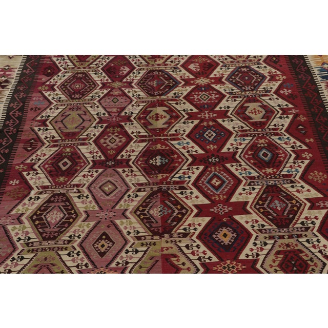 Rug & Kilim Antique Kilim Rug in Red, Brown, Beige Tribal Geometric Pattern For Sale - Image 4 of 9