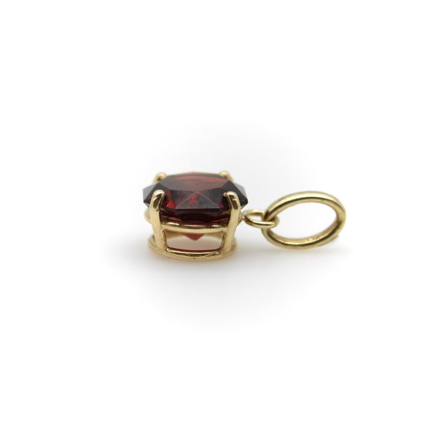 Tanzanian Octagon-Shaped Garnet in a 14k Gold Mount For Sale - Image 4 of 8