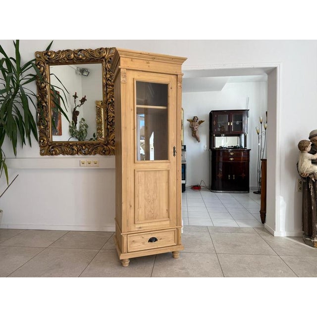 Farmhouse Display Cabinet in Natural Wood For Sale - Image 11 of 11