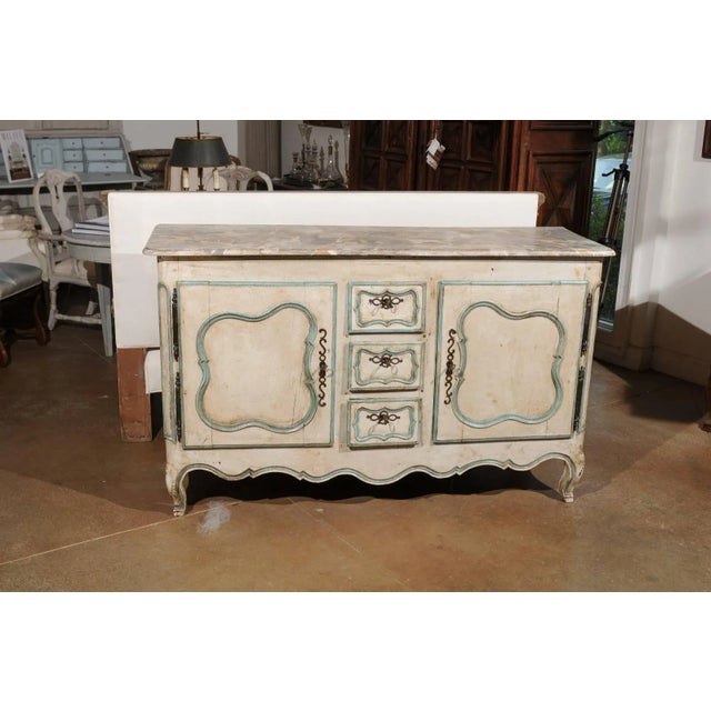 18th Century French Painted Buffet For Sale - Image 4 of 10