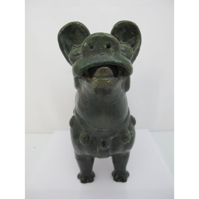 Chinese Green Glazed Dog Han Style Pottery Tomb Guardian Sculpture For Sale - Image 4 of 13