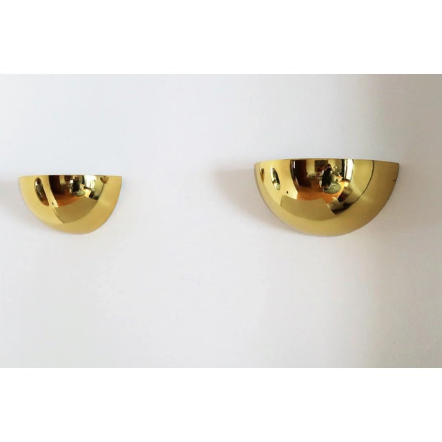 Mid-Century Modern Italian Half Moon Wall Sconces in Brass, 1960s, Set of 2 For Sale - Image 3 of 16