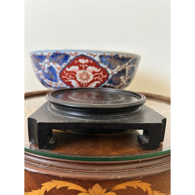 Japanese Imari Porcelain Punch Bowl For Sale - Image 9 of 9