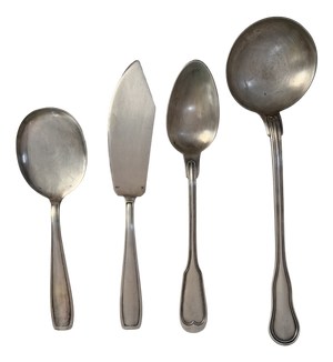 Silver-Plated Metal Cutlery Set, Set of 4