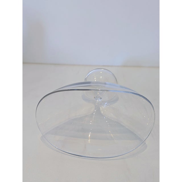 Glass Kosta Boda Clear Pedestal Glass Vessel, Swedish Modern For Sale - Image 7 of 7