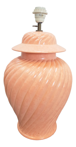 Large Table Lamp in Pink Ceramic from Kostka, 1980