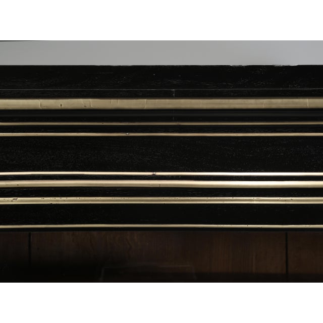 Late 19th Century French Louis XVI Style Ebonized Mahogany Bookcase, Armoire Restored C1800's For Sale - Image 5 of 12