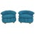 Post Modern Biscuit Tufted Pair Turquoise Lounge Chairs, 1980 For Sale - Image 4 of 9