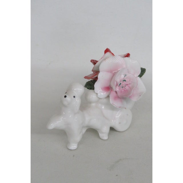 Ceramic Thorley Bone China Figurine Poodle Pulling Cart of Flowers Made in England 5156b For Sale - Image 7 of 18