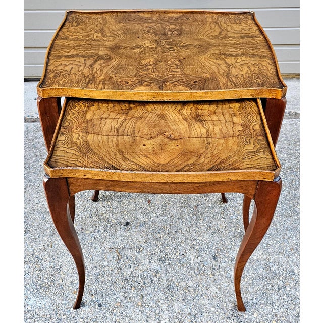 Mid 20th Century Baker Furniture Burl Nesting Tables a Pair Chairish