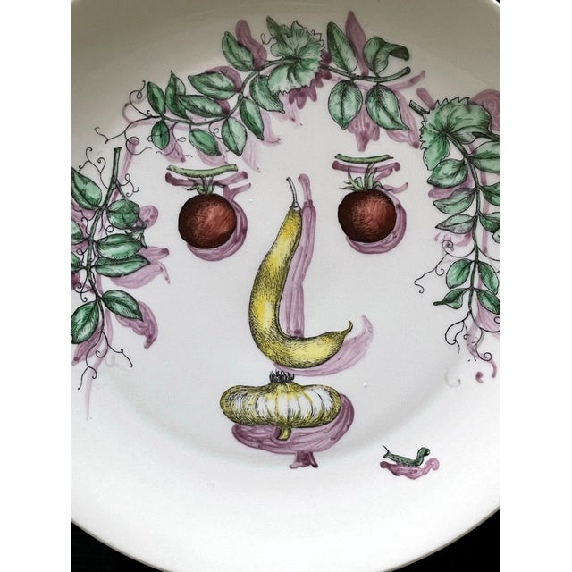 Late 20th Century Ceramic Plate with Vegetable Face Fornasetti For Sale - Image 5 of 6