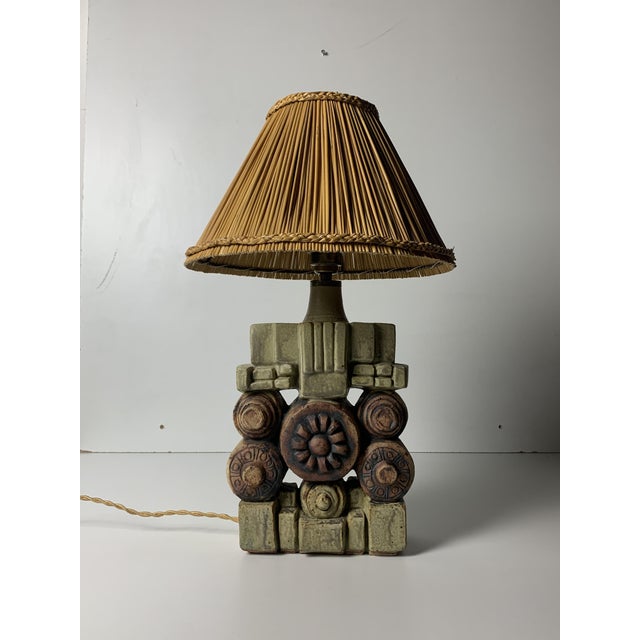 Mid-Century Modern Brutalist Ceramic Table Lamp by Bernard Rooke, 1970s For Sale - Image 14 of 17
