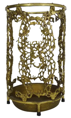Umbrella Stand in Openwork Brass, 1970s
