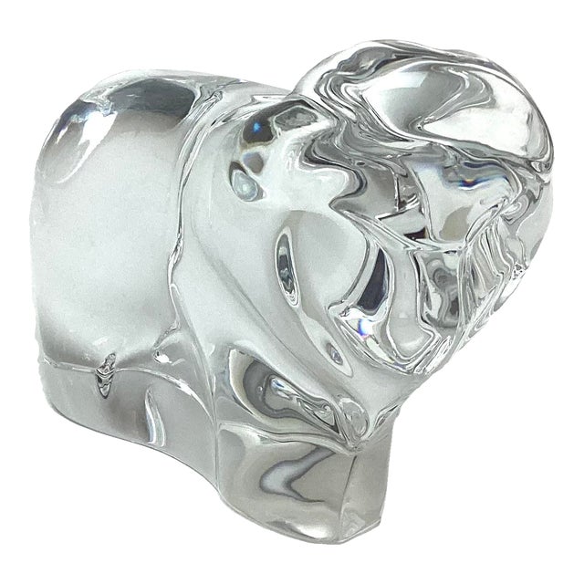 Crystal Glass Lion Statue Sculpture Signed Neil Cohen For Sale