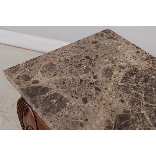 Brown Century Chippendale Style Marble Top Console Table For Sale - Image 8 of 13