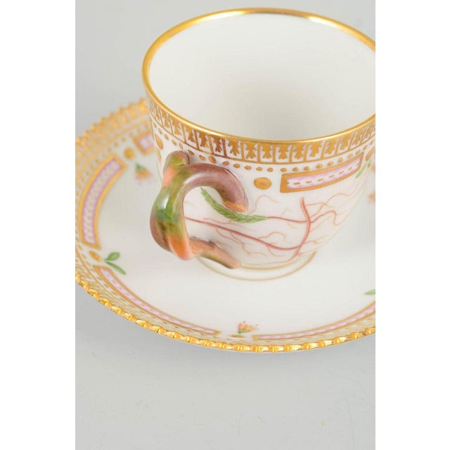 Flora Danica Demitasse Cup with Saucer in Porcelain from Royal Copenhagen, 1960s, Set of 2 For Sale - Image 3 of 5